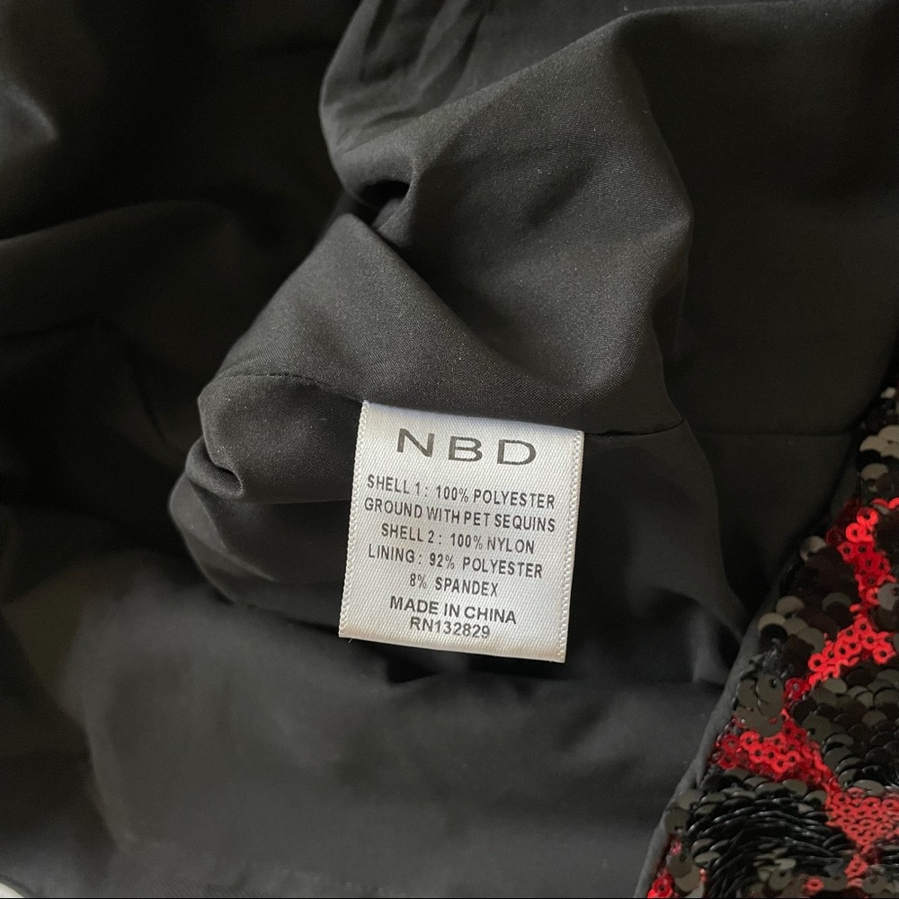 NBD Gerard Embellished Mini Dress in Black & Red - Picture 8 of 8